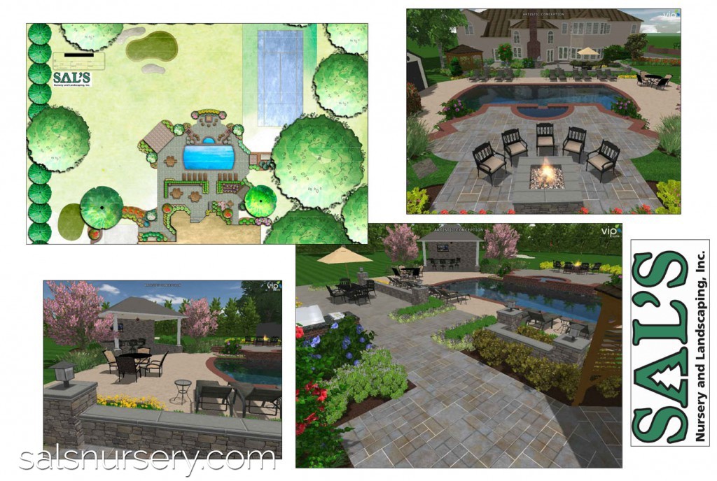 Example of sketches clients receive from Sal's Nursery and Landscaping