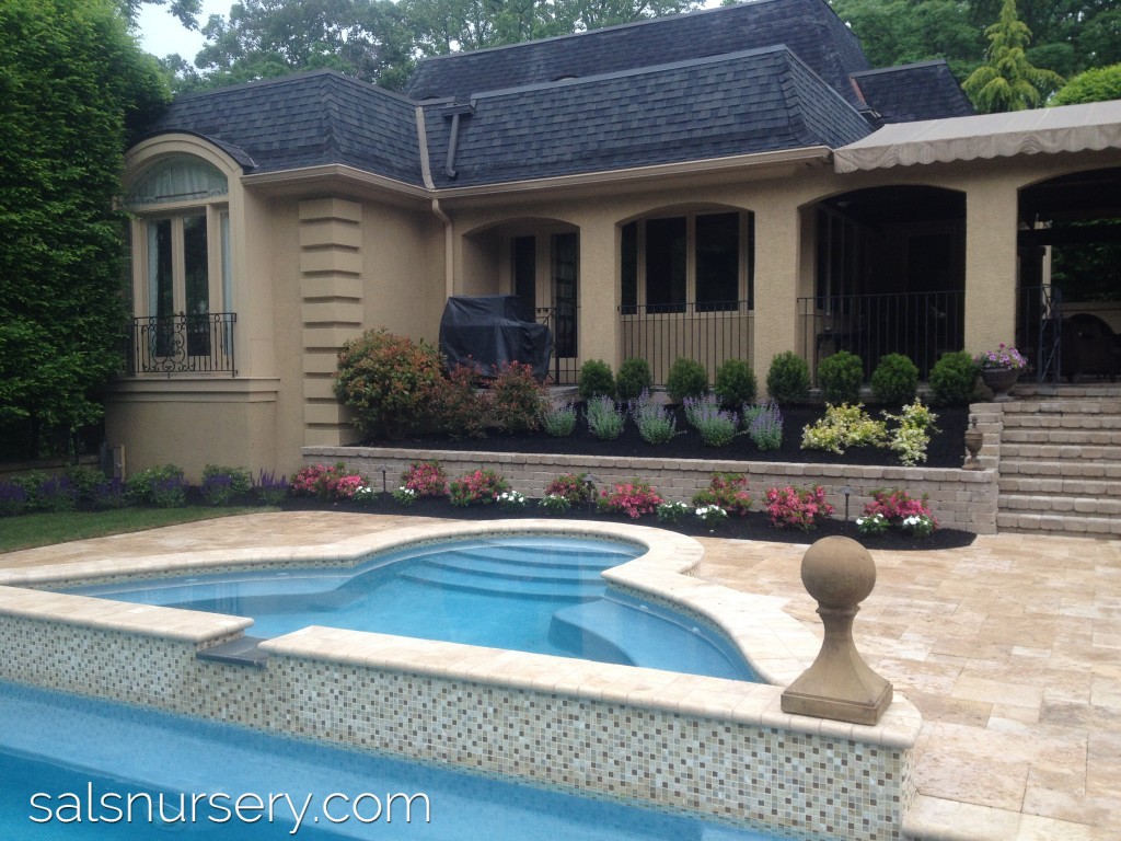 New Retaining Walls and Landscaping with Pool