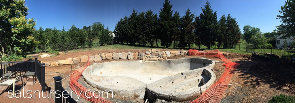 Pool with concrete foundation