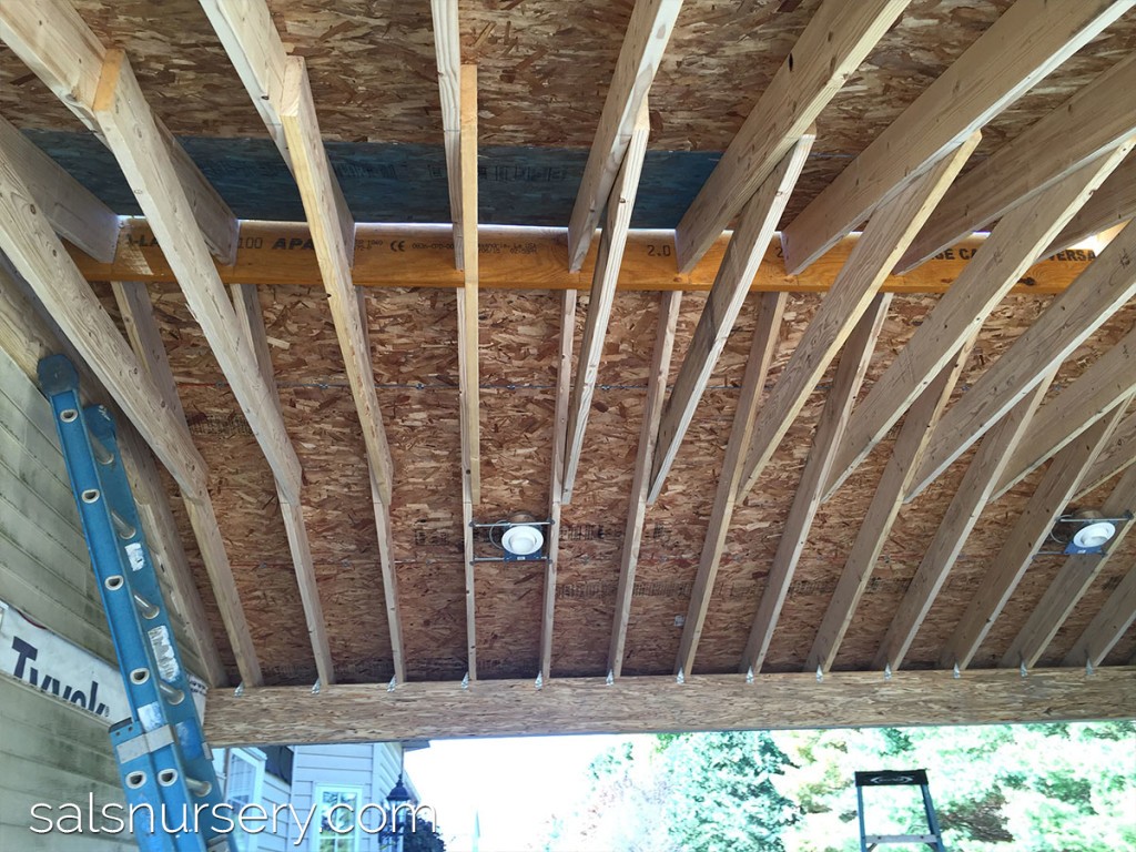 Outdoor roof in progress