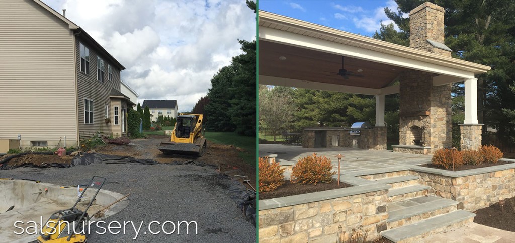Covered Grill Station - before and after